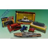 Selection of Dinky Toys Diecast Models To include 673 Submarine Chaser, 681 D.U.K.W Amphibian, 284