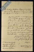 Seven Years War - Military Expedition To Belle Ille 1761 - Document to advance to Captain Alex, Wood