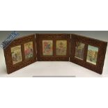 Tri-Folding Oriental Design Photo Frame with carved oriental design to border and includes 4x