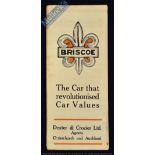 Briscoe 1916 Poster Brochure - Sold by Dexter and Crozier in Christchurch and Auckland, New Zealand.