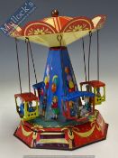 Tinplate Clockwork Merry-Go-Round Carousel made in Germany measures 18cm high approx. appears