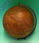 Scarce Antique Globe - 1930s Columbus Erdglobus -Berlin 10inch overall staining and missing stand