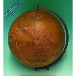 Scarce Antique Globe - 1930s Columbus Erdglobus -Berlin 10inch overall staining and missing stand