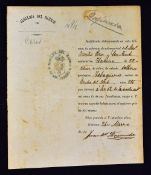 Cuba - c1890 Death Certificate of a black ("moreno") tobacconist/"tabaquero" from Habana - approx.,