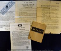 WWII – British Servicemen in Germany Booklet entitled ‘Germany’ published in 1944 and deals with