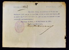 Cuba - 1901 Typewritten document signed by Emilio Bacardi (of Bacardi Rum) to open a cigar store ("