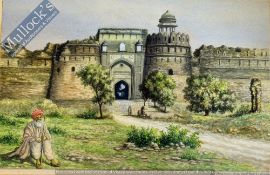 India /Delhi – Original Watercolour of The Purana Kilo (Old Fort) Delhi by J.H. McCormack