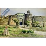 India /Delhi – Original Watercolour of The Purana Kilo (Old Fort) Delhi by J.H. McCormack