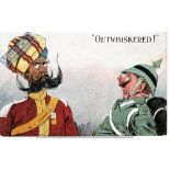 India & Punjab – Sikh German Officer WWI Postcard - An original vintage humour WWI military postcard