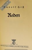 Rudolf Hess Reden Signed 1938 Book – first edition, with hand written inscription to Emil Mazur