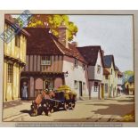 Original Artwork – John Francis Bee (1895-) watercolour depicting horse and cart within village