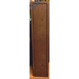 Gun Cabinet in brown with two locks, top and bottom, measures 122x26x20cm approx. with keys