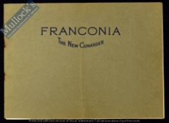 Cunard Liner ‘The New Franconia’ Promotional Brochure 1923 an impressive 16 page publication, 18