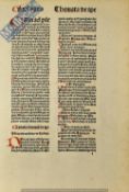Incunabula Leaf From The Works Of Nicholaus De Byard - Printed in Basel by Johannes Amerbach on