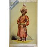 India – The Nawab Nazim of Bengal, Behar and Orissa Vanity Fair Original 1870 Chromolithograph