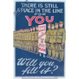 WWI Original Recruiting Poster: There is still a Place in the Line for You – Will You Fit