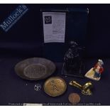 Golfing Collectables – To consist of Club door knocker, French medallion, Brooch, Plot Golf game,