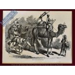 India & Punjab – Camel Jingalls Original Woodblock Engraving 1858 possibly from a drawing by William