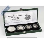 1997 Royal Mint Silver Proof Britannia collections: To consist of 20p, 50p, £1, £2 all in .925