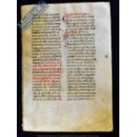 Italy – Large Decorative Breviary Manuscript Leaf on Vellum Circa 1325 - decorative, huge breviary