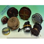 Fishing Reels – Mixed selection of Reels with wood and metal examples, all appear unnamed, Daiwa 28,