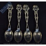 Set of 4x South Rhodesia Defence Force Spoons - Crossed rifles with Defence Force badge to top, 1