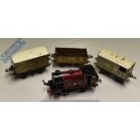 Hornby LMS O Gauge Goods Train Tank Locomotive with open wagon, meat van and guards van –