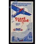 United States - Plane and Train Coast To Coast By Pennsylvania Railroad & T.A.T. Airlines 1929