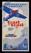 United States - Plane and Train Coast To Coast By Pennsylvania Railroad & T.A.T. Airlines 1929