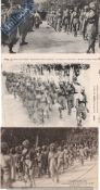 India & Punjab – Sikh Marching in France WWI Postcard - Three vintage French postcards showing