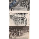 India & Punjab – Sikh Marching in France WWI Postcard - Three vintage French postcards showing