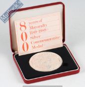 1997 Royal Mint 800 years of London Mayoralty medal: .925 Silver medallion limited, 63mm diameter