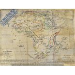 Africa – Map ‘L’Afrique En 1840’ with coloured borders, D.A. Houzé, measures31x24cm approx. light