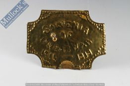 WWI Trench Art – A Brass Plaque with ‘Souvenir of the Great War 1914-1919’ attributed to 13 Bt Royal