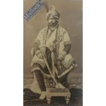 India & Punjab – Maharajah Ranbir Singh of Kashmir - A rare 19th century albumen portrait photograph