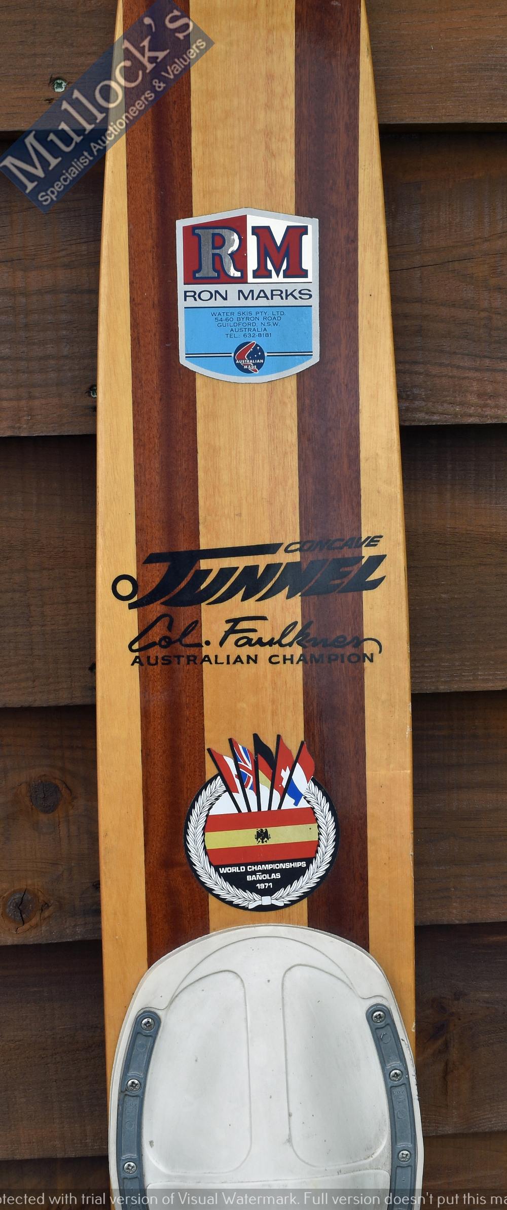Ron Marks Ski -Vintage (70's) Wooden Kangaroo Combo, Ron Marks, Worlds Championship, Water ski - Image 2 of 2
