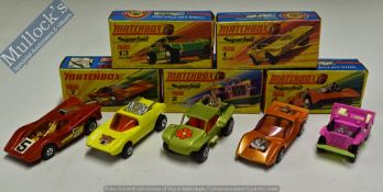 Matchbox Superfast 1970s Models to include 1 Mod Rod, 2 Jeep Hot Rod, 4 Gruesome Twosome, 7 Hairy