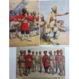 India & Punjab – Sikh and British Officers Postcards Three early vintage postcards showing 45th