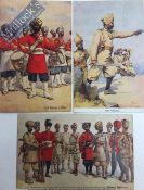 India & Punjab – Sikh and British Officers Postcards Three early vintage postcards showing 45th