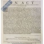 Broadside - Commonwealth 1651 - Entitled “An Act Enabeling The Commissioners Of The Militia To Raise