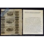 Canada - Champlain & St. Lawrence Rail Road - 1837 Complete uncut sheet of 3 Banknotes - different