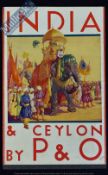 India & Ceylon By P. & O Circa 1930s Poster Sizes Brochure - Attractive 12 page fold out to poster