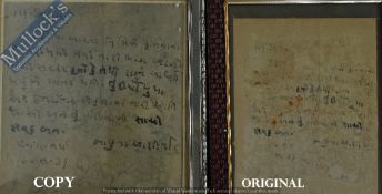 India – Mahatma Gandhi Hand Written Signed Letter – dated 1939 translates ‘Dear Vipul, On occasion