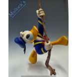 c.1980s Disney ‘Donald Duck’ Shop Display of Donald Duck climbing up a rope, a type of resin,
