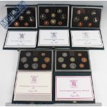 Royal Mint Proof Coin Set: To include cased sets 1983, 1984, 1985, 1986, 1987 all in green