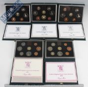 Royal Mint Proof Coin Set: To include cased sets 1983, 1984, 1985, 1986, 1987 all in green