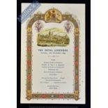 Royal Menu at Windsor Castle 10th November 1899 - Fine detailed illustration of Windsor Castle top