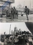 India & Punjab – 1984 Sikh Riots -Two original old large press photographs of the Indian Army