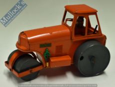 Triang Minic Toys Tinplate Diesel Road Roller – with Aveling Barford sticker, in orange, appears