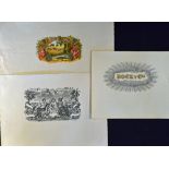 Cuba Cigars - 3 large c.1950s or earlier printed box labels for Cuban cigars including "Bock y